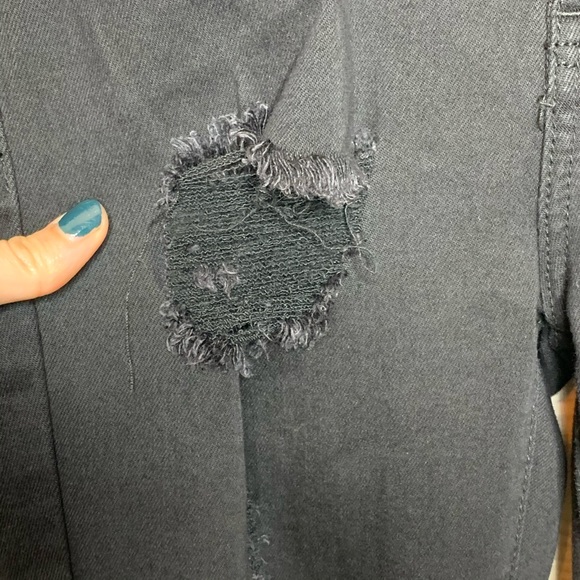 KanCan Black Skinny Jeans with Large Holes 7/27 - Picture 6 of 10